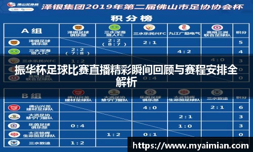振华杯足球比赛直播精彩瞬间回顾与赛程安排全解析